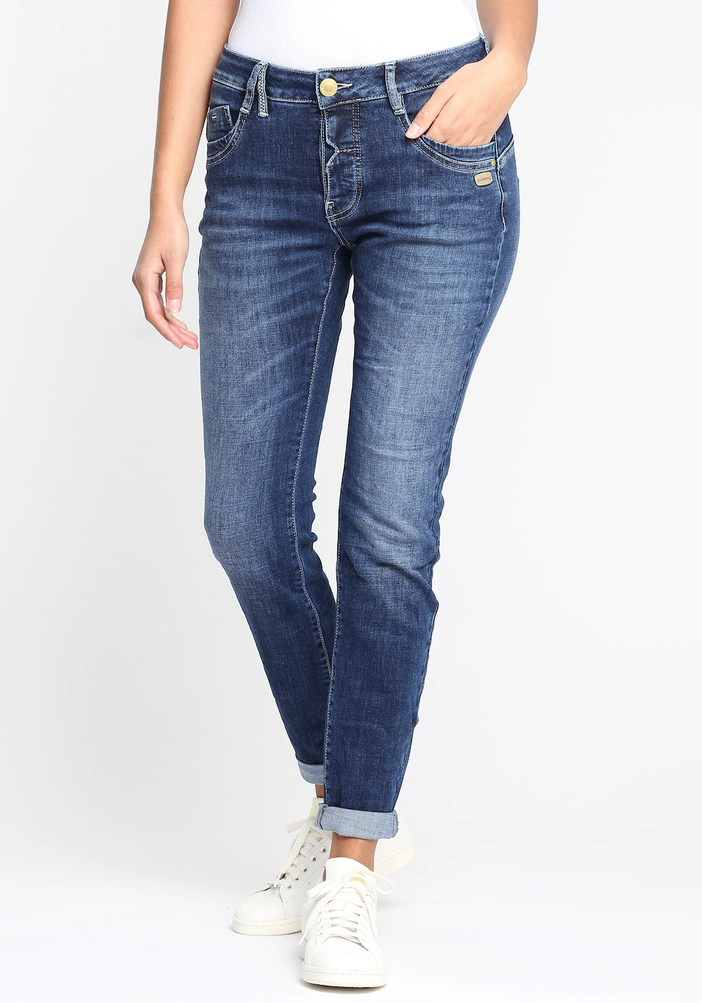GANG Relax-fit-Jeans "94GERDA", mit halb offener Knopfleiste günstig online kaufen