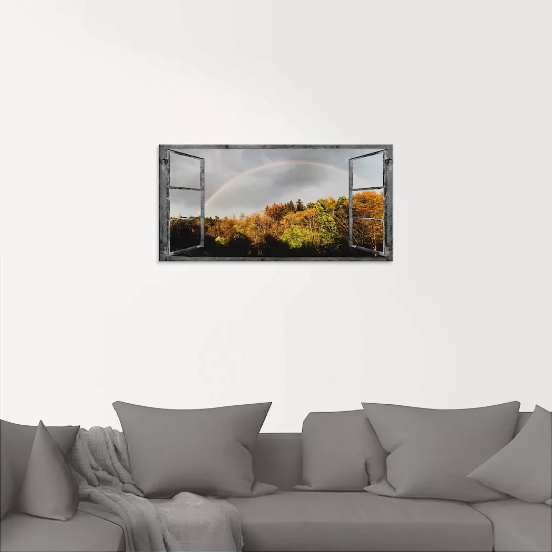 Artland Glasbild »Fensterblick - Regenbogen«, Fensterblick, (1 St.) günstig online kaufen