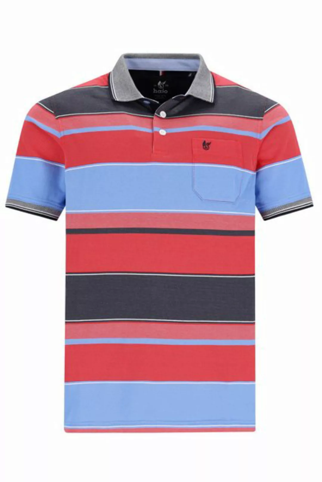 Hajo Poloshirt H Poloshirt Stay FreshFeinpique Streifen lava günstig online kaufen