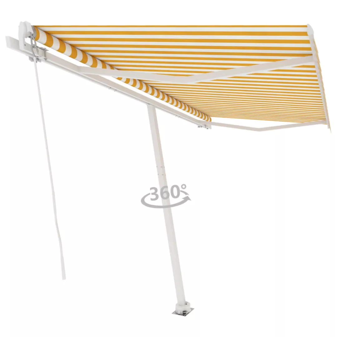 Standmarkise Einziehbar Handbetrieben 400x350 Cm Gelb/weiß günstig online kaufen