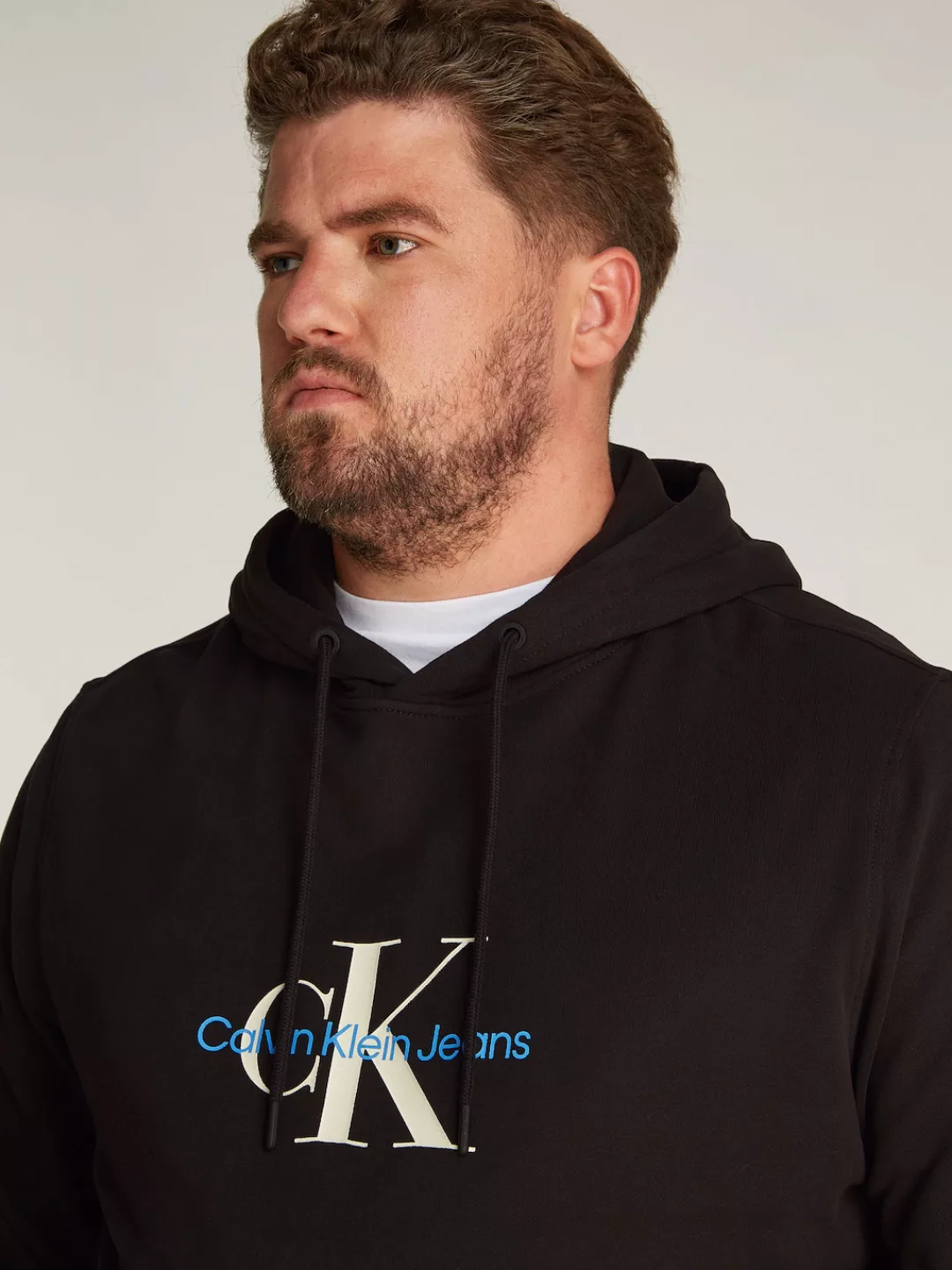 Calvin Klein Jeans Plus Kapuzensweatshirt Plus Distressed Monologo Hoodie i günstig online kaufen