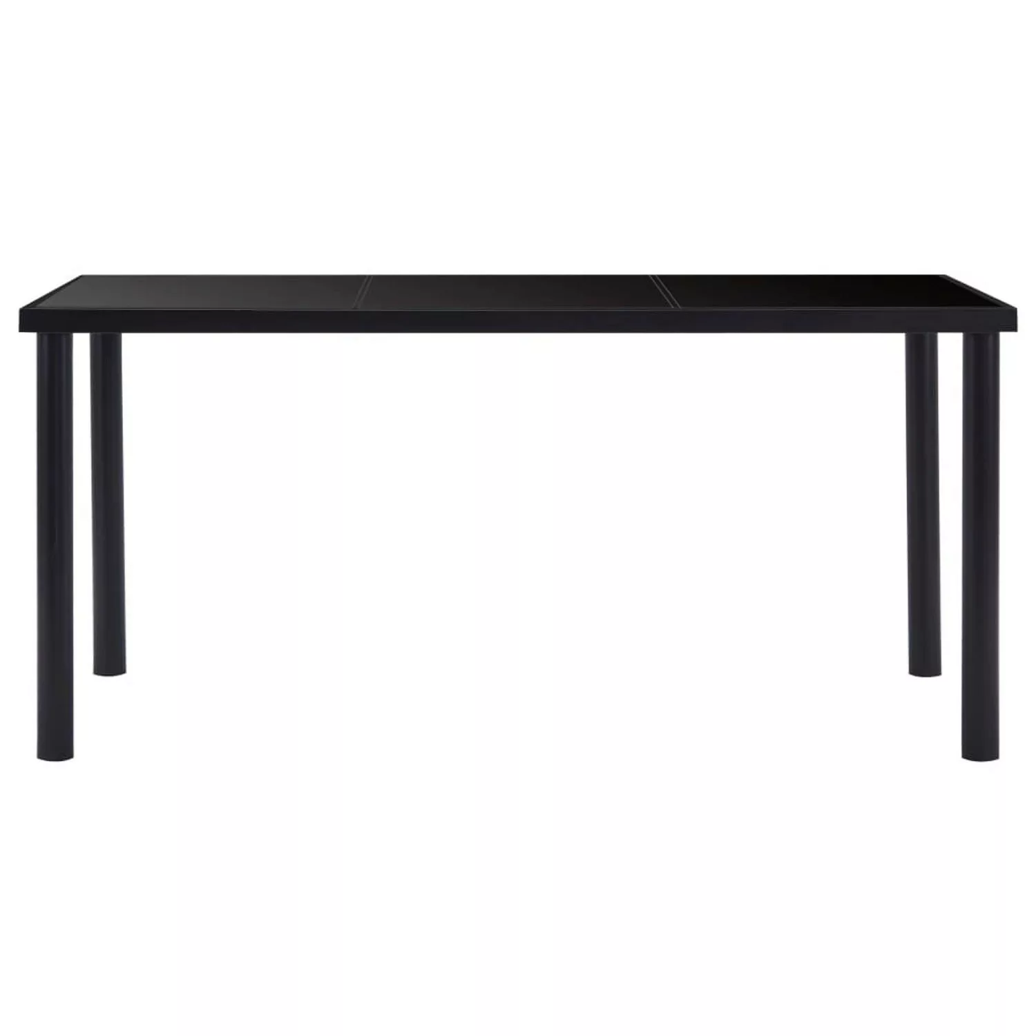 vidaXL Esstisch Schwarz 160 x 80 x 75 cm Hartglas Metall günstig online kaufen