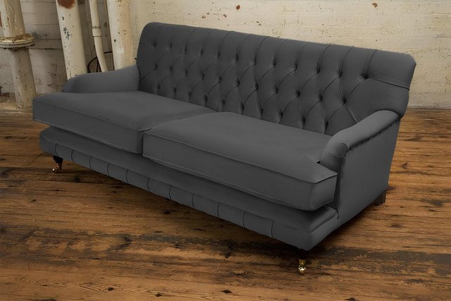 Xlmoebel Sofa Neu Chesterfield Grau Sofa Couch Polsterung Set 3-Sitzer Sitz günstig online kaufen