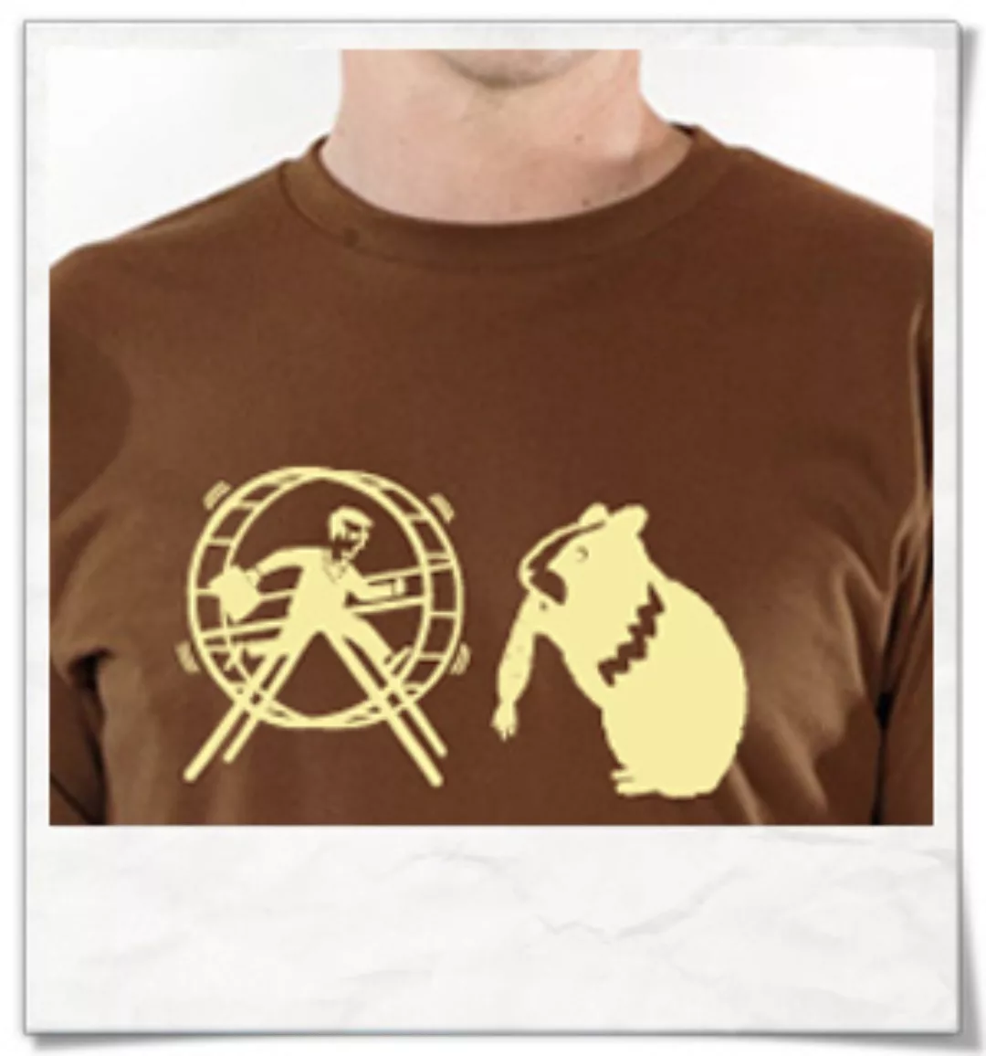 Hamster Und Der Hamsterrad In Braun Und Beige / Langarm T-shirt günstig online kaufen