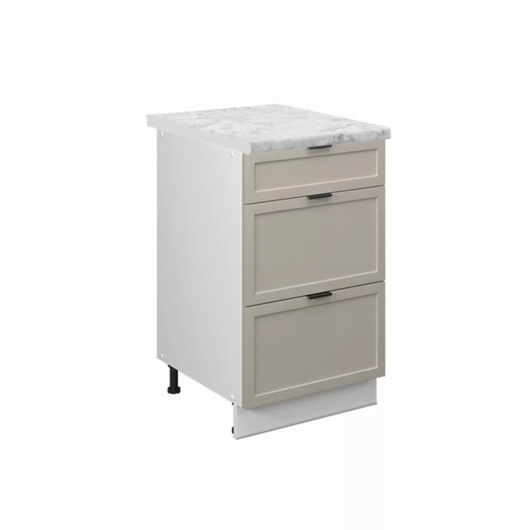 Vicco Unterschrank Fame-Line, GrauBeige/Weiß, 50 cm, AP Marmor günstig online kaufen