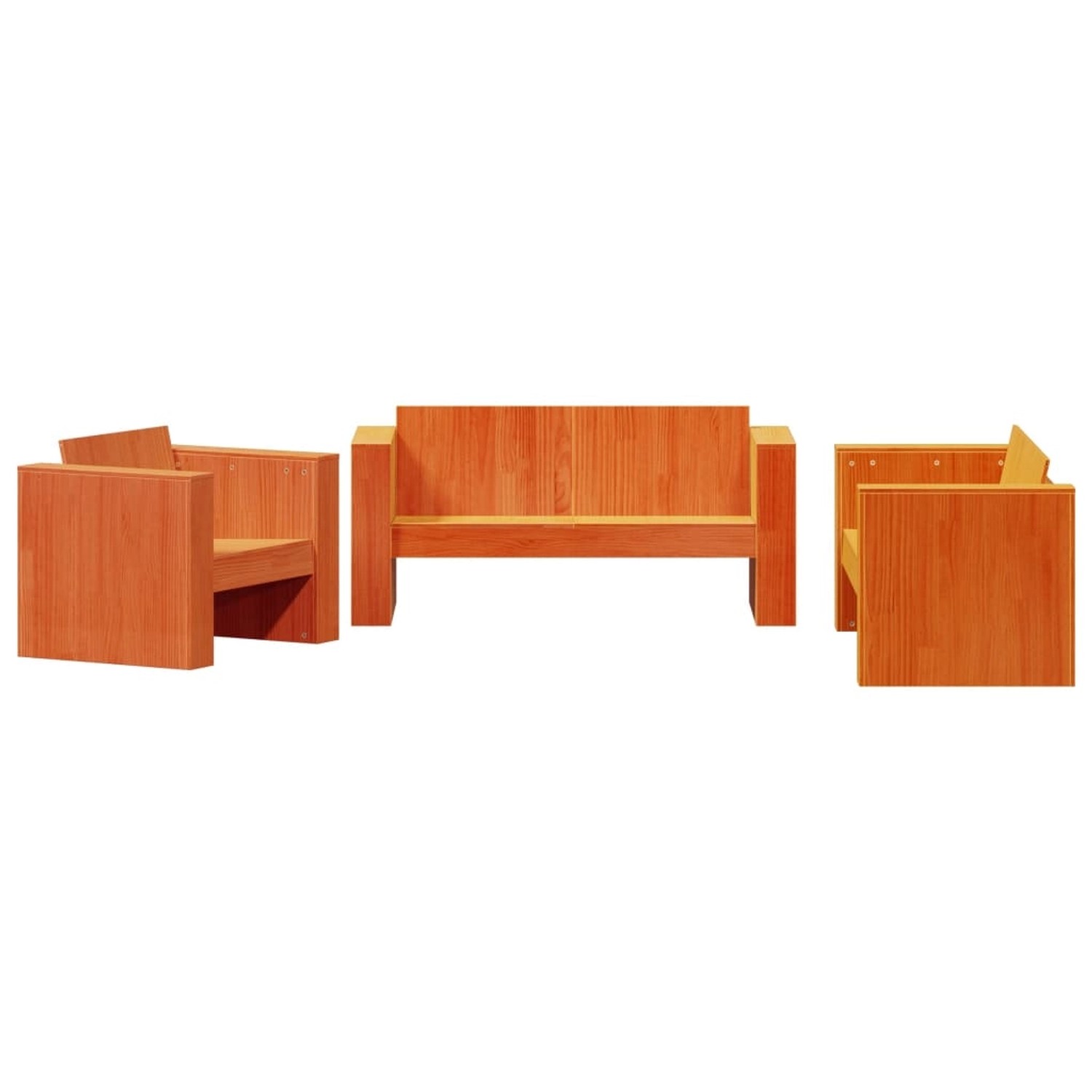 vidaXL 2-Tlg Garten-Lounge-Set Wachsbraun Massivholz Kiefer 3216897 günstig online kaufen