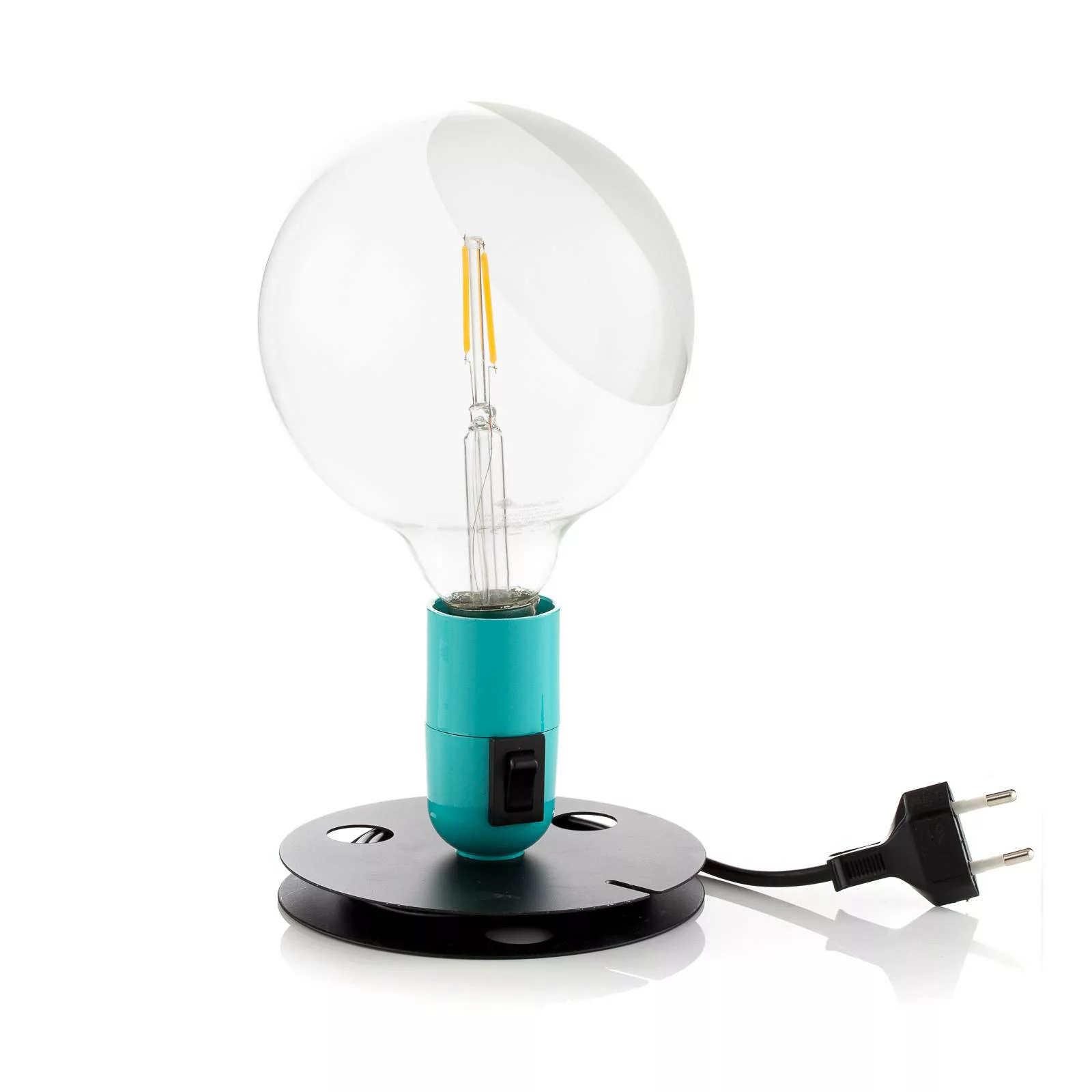 FLOS Lampadina LED-Tischlampe türkis, Fuß schwarz günstig online kaufen