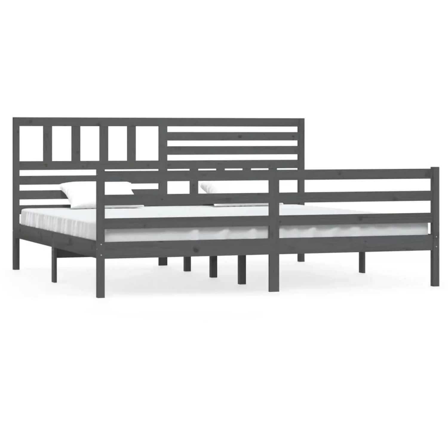 Vidaxl Massivholzbett Grau 200x200 Cm günstig online kaufen