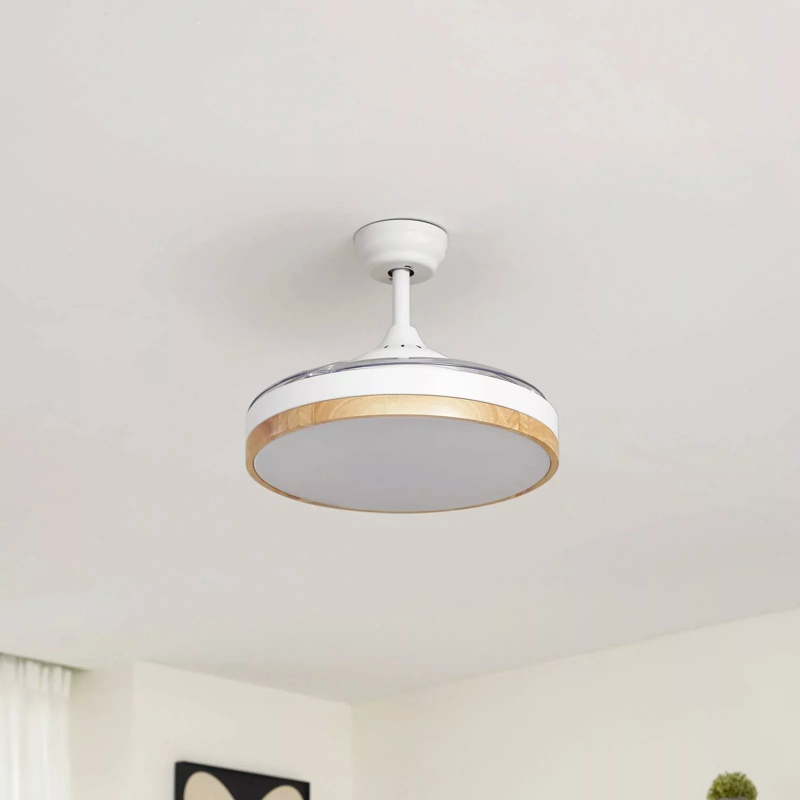 Lindby LED-Deckenventilator Oras, weiß, DC, leise, Ø 107 cm günstig online kaufen