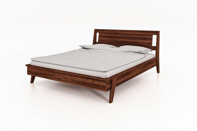 Natur24 Bett Jetro Bett Kernbuche massiv choco180x200 mit Holzkopfteil günstig online kaufen