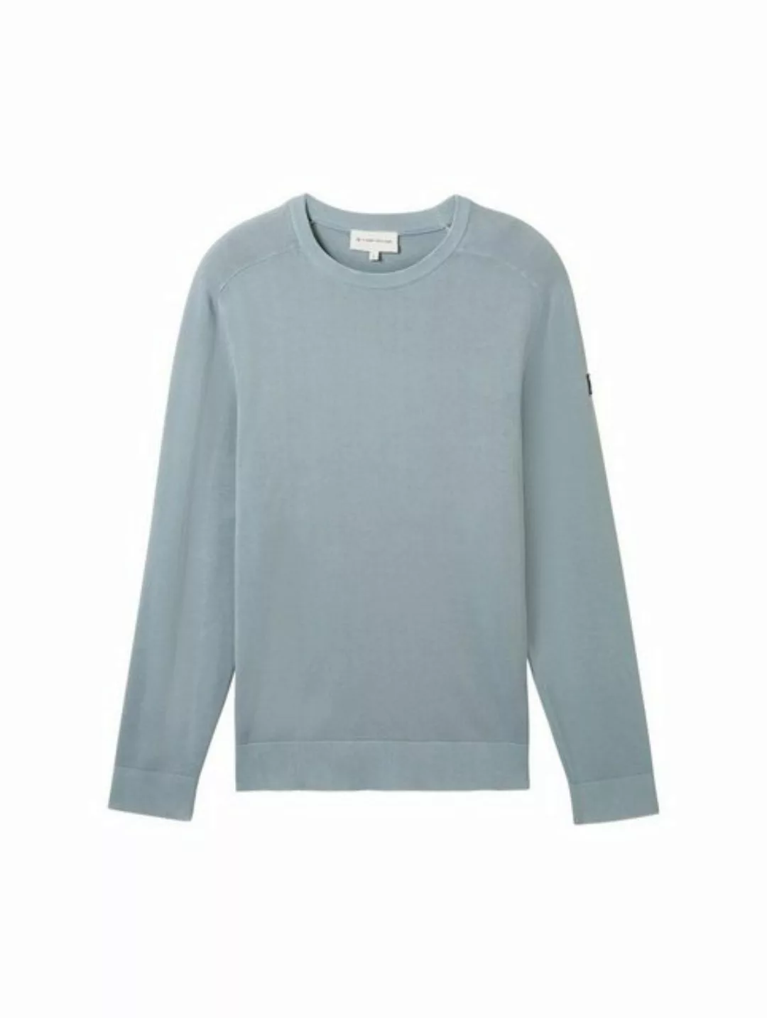 TOM TAILOR Sweatshirt fine structured crewneck knit, grey mint günstig online kaufen