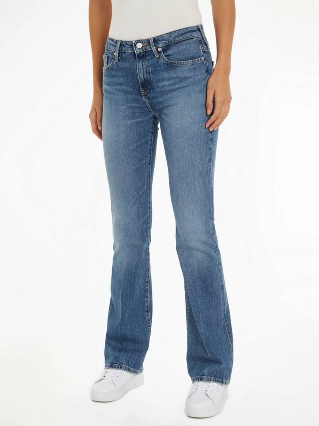 Tommy Hilfiger Bootcut-Jeans BOOTCUT RW BEA mit Leder-Badge günstig online kaufen