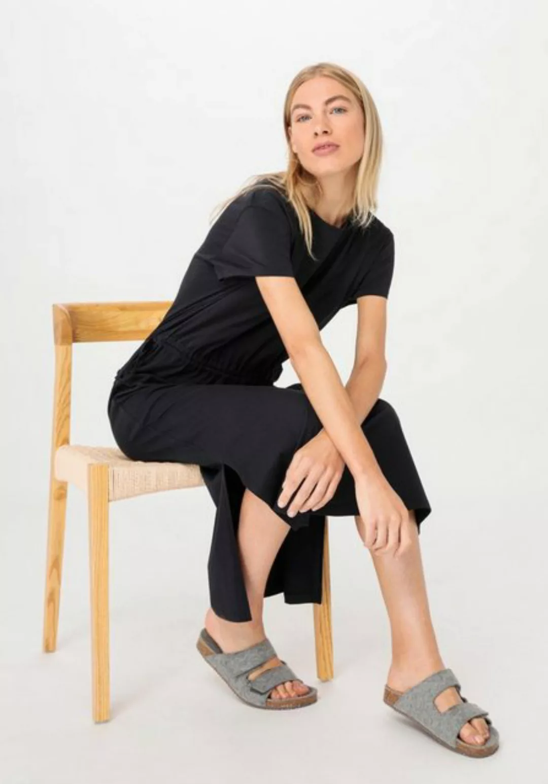 Hessnatur Jerseykleid Midi Regular aus reiner Bio-Baumwolle (1-tlg) günstig online kaufen