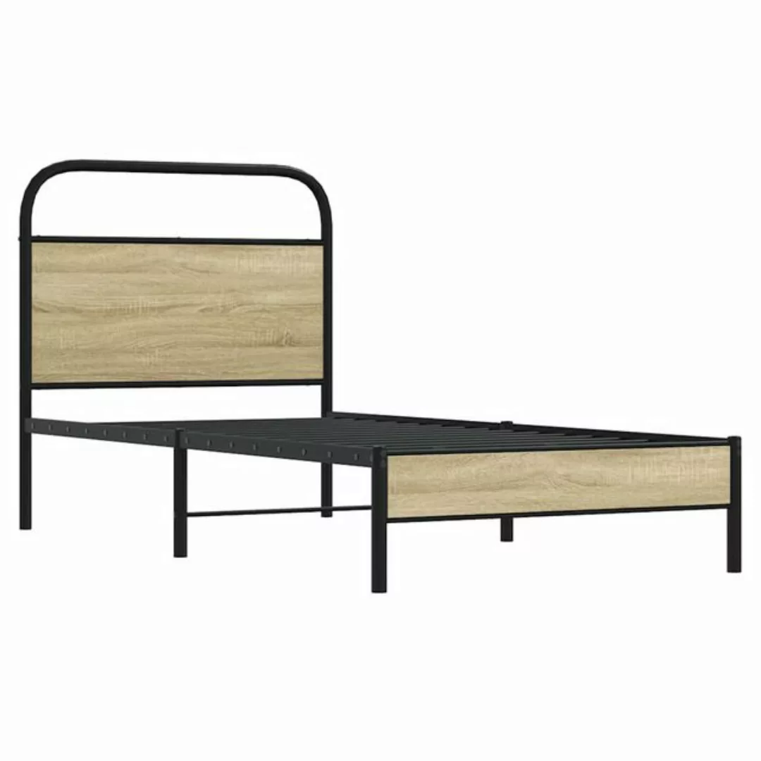 vidaXL Bett Bettgestell ohne Matratze 75x190 cm Sonoma-Eiche Holzwerkstoff günstig online kaufen