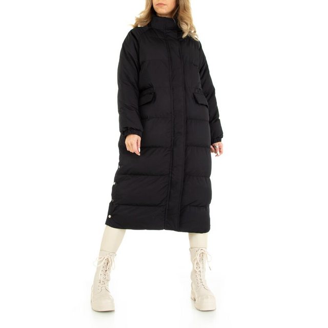 Ital-Design Wintermantel Damen Freizeit Gefüttert Mantel in Schwarz günstig online kaufen