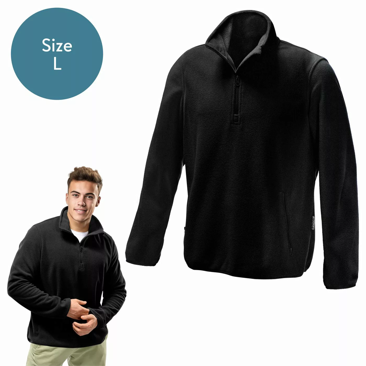 JEMIDI Strickfleece-Pullover Herren Fleece Jacke - Männer Fleecejacke Half- günstig online kaufen