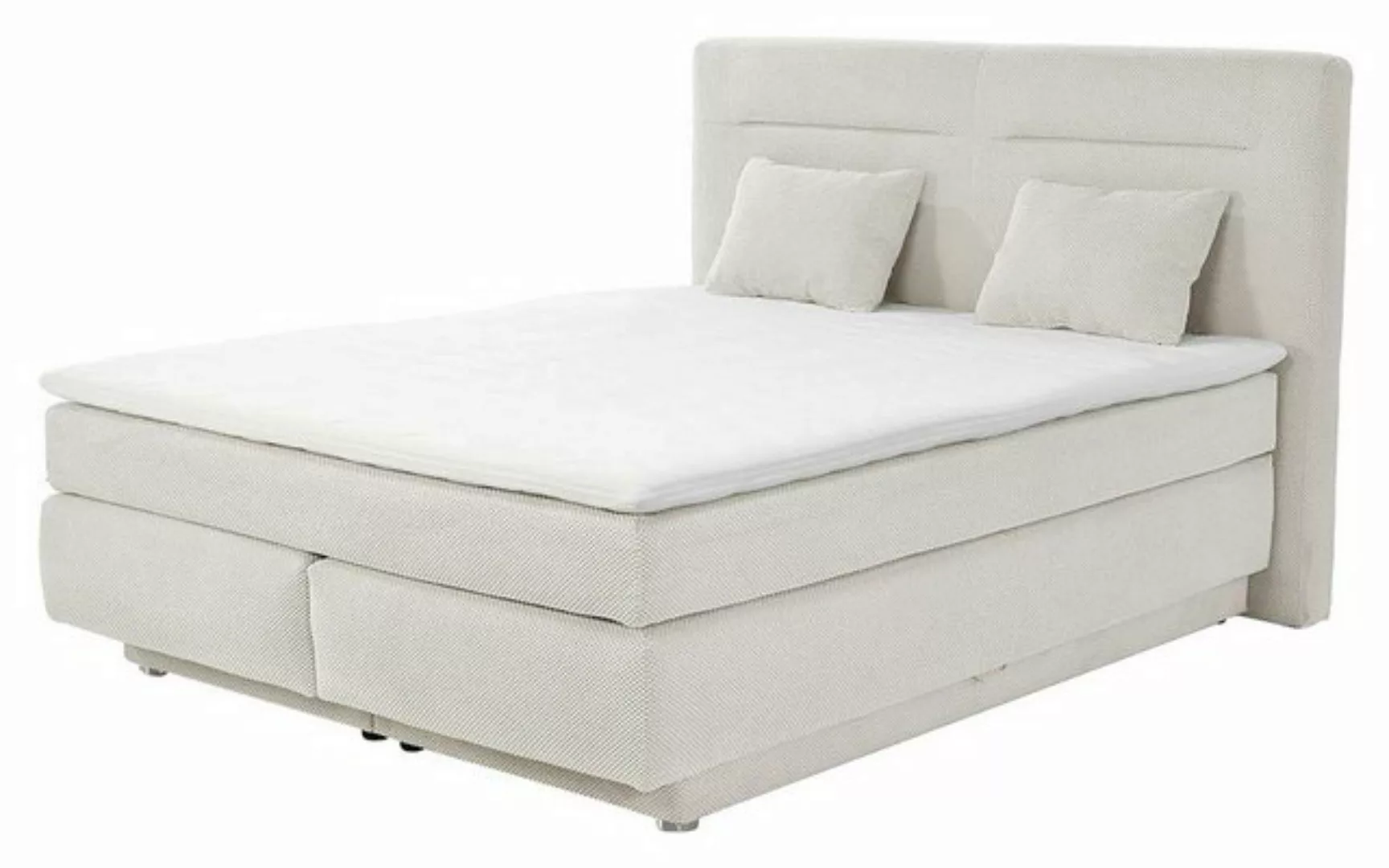 Jockenhöfer Gruppe Boxspringbett SIMONE, 160 x 200 cm, Hellbeige, Waffelcor günstig online kaufen