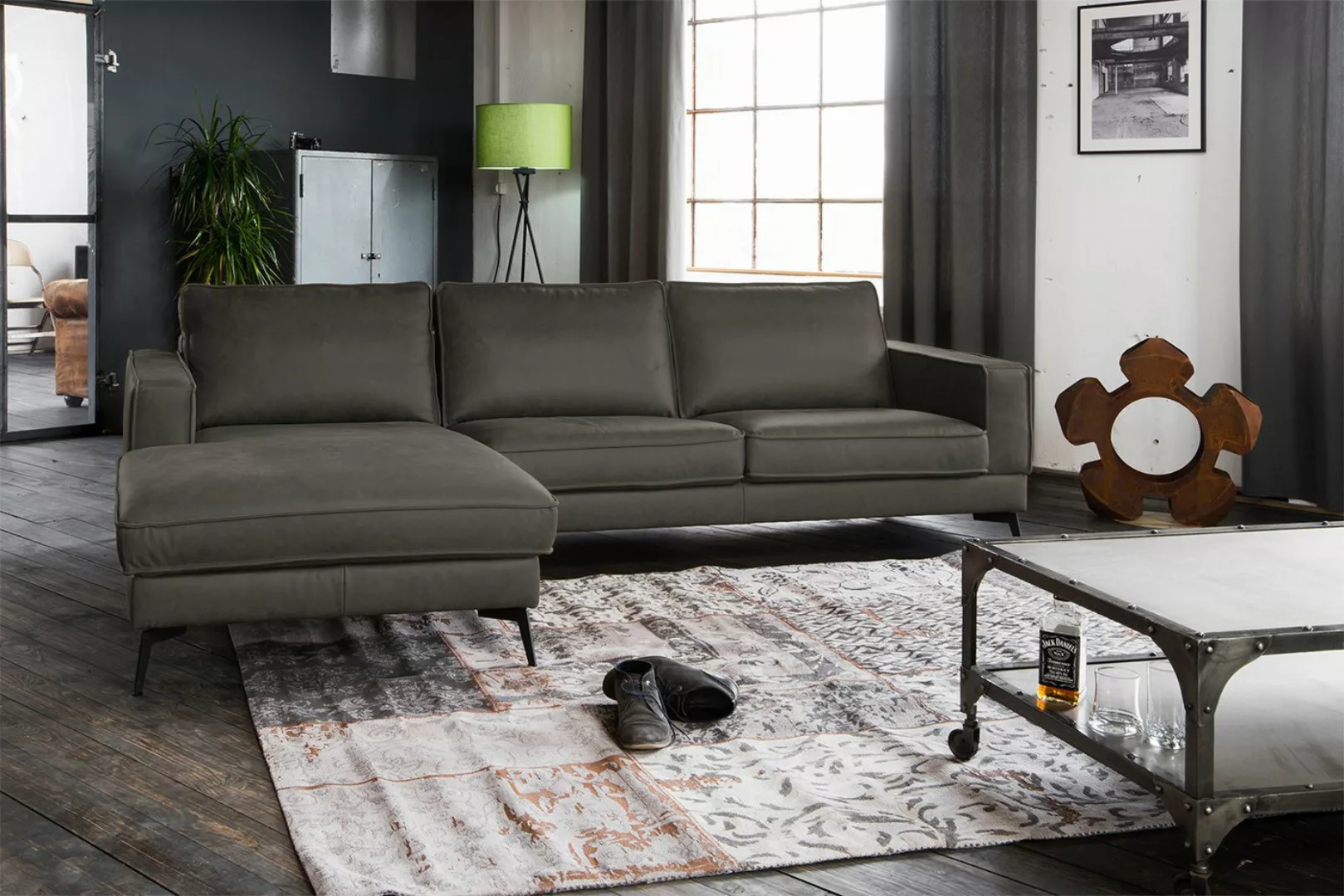 KAWOLA Ecksofa BLOOM, Couch L-Form rechts oder links Leder verschiedene Far günstig online kaufen