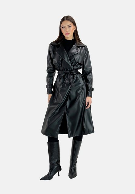 Elara Lederimitatmantel Elara Damen Trenchcoat (1-tlg) günstig online kaufen