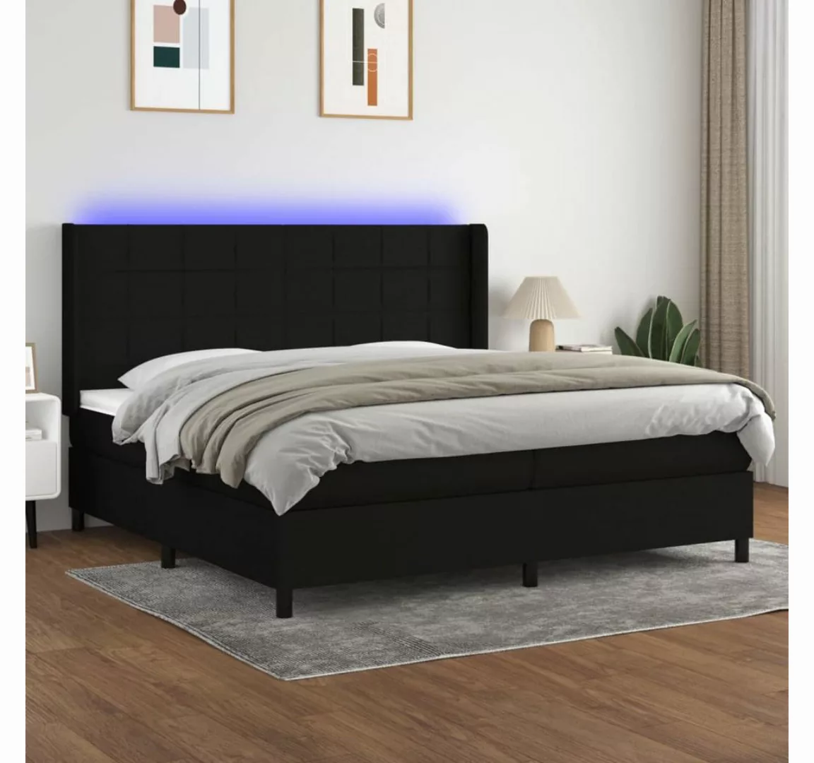 vidaXL Boxspringbett Boxspringbett mit Matratze LED Schwarz 200x200 cm Stof günstig online kaufen