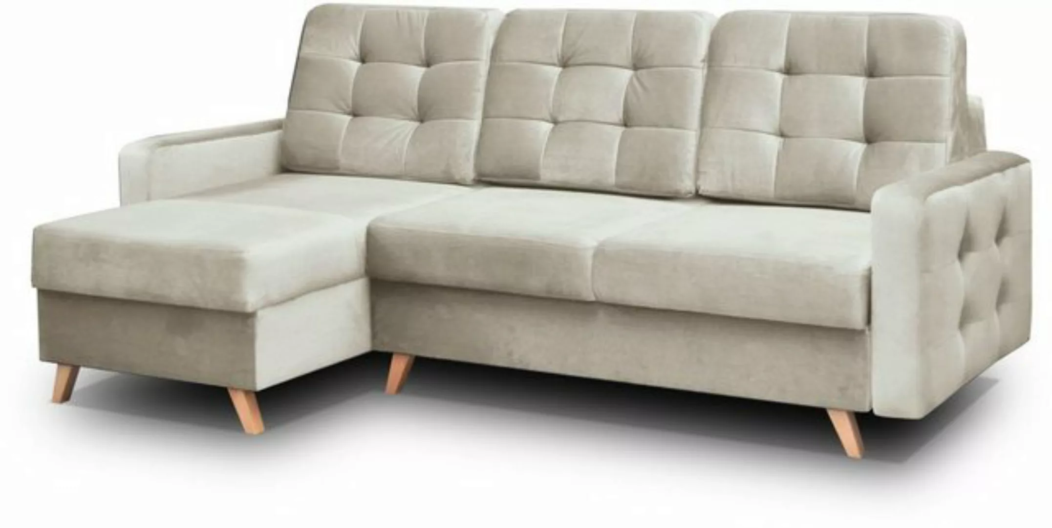 Beautysofa Polsterecke Skandinavisches Set VINCI - Ecksofa, Sessel oder Puf günstig online kaufen