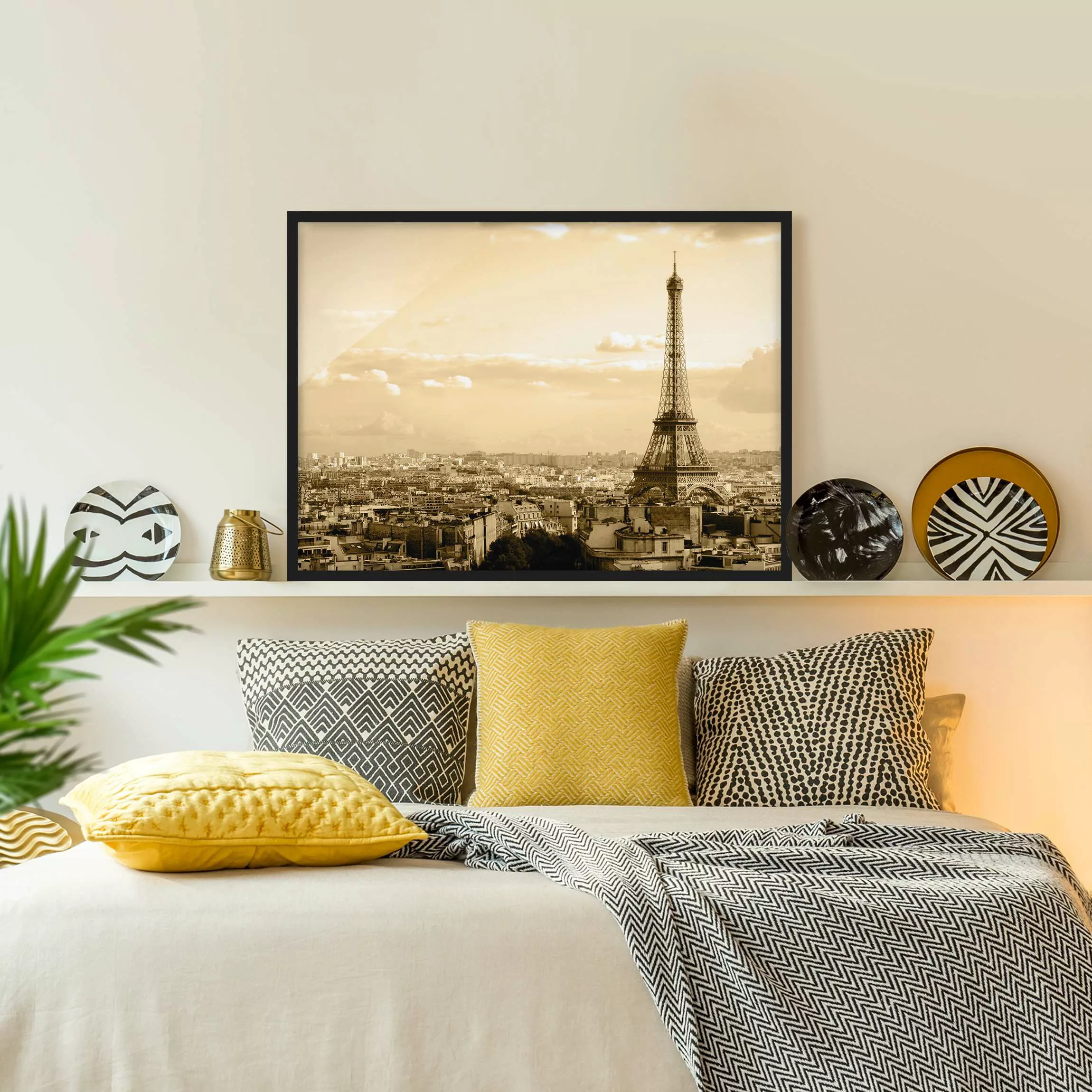 Bild mit Rahmen Architektur & Skyline - Querformat I Love Paris günstig online kaufen