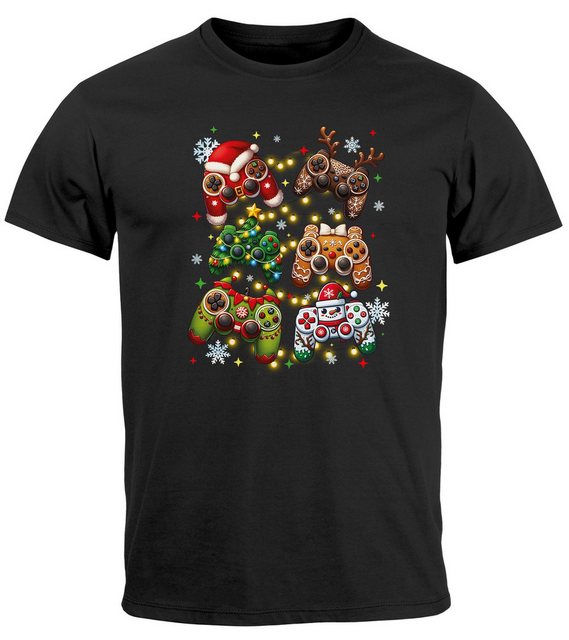 MoonWorks Print-Shirt Herren T-Shirt Weihnachten Lustig Lebkuchen Konsole G günstig online kaufen