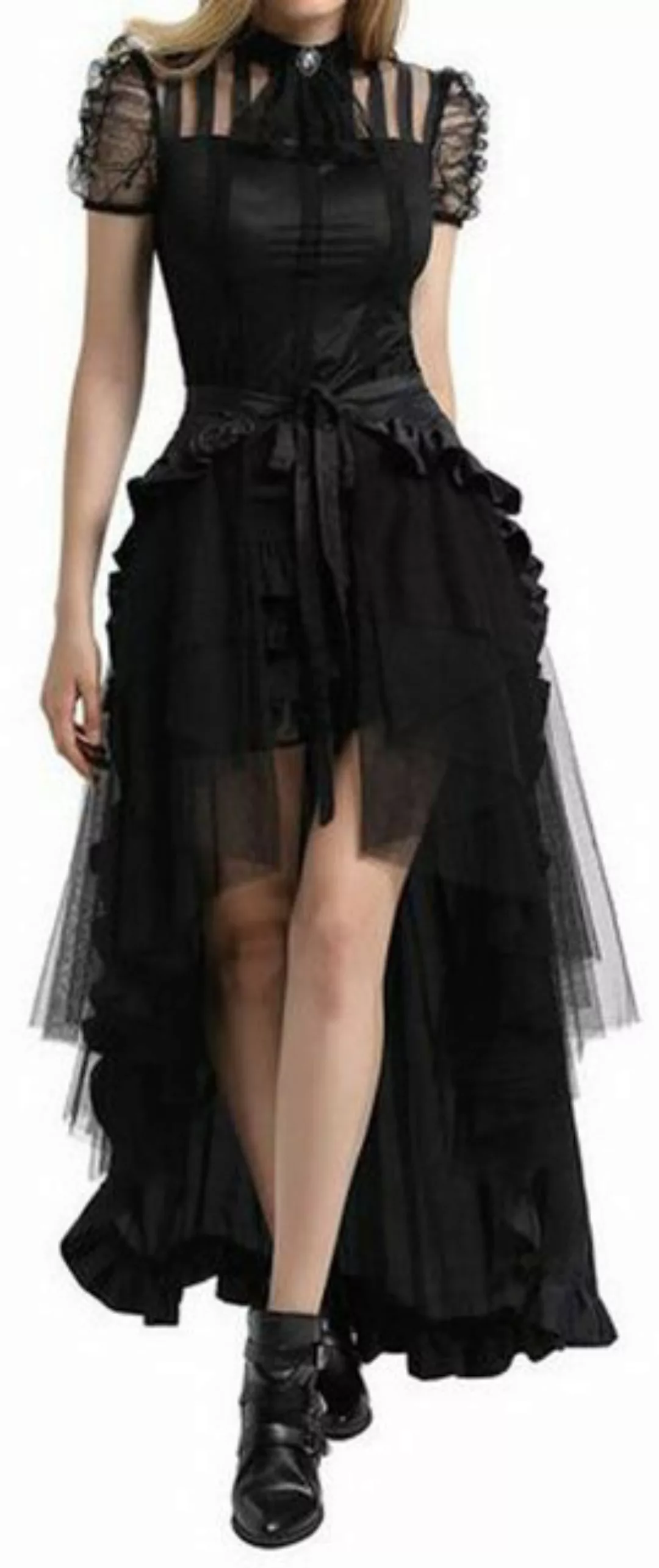 ZWY A-Linien-Rock Retro-Spitzen-Langarm-Taillenkleid, Halloween-Kleid für D günstig online kaufen