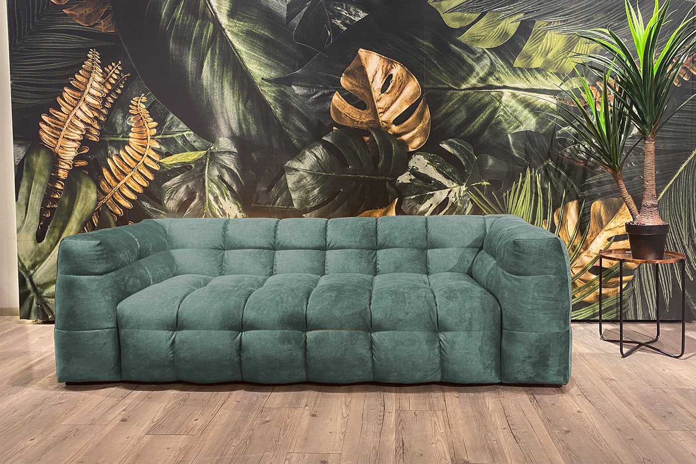 KAWOLA Sofa ROSARIO, Velvet petrol verschiedene Breiten günstig online kaufen