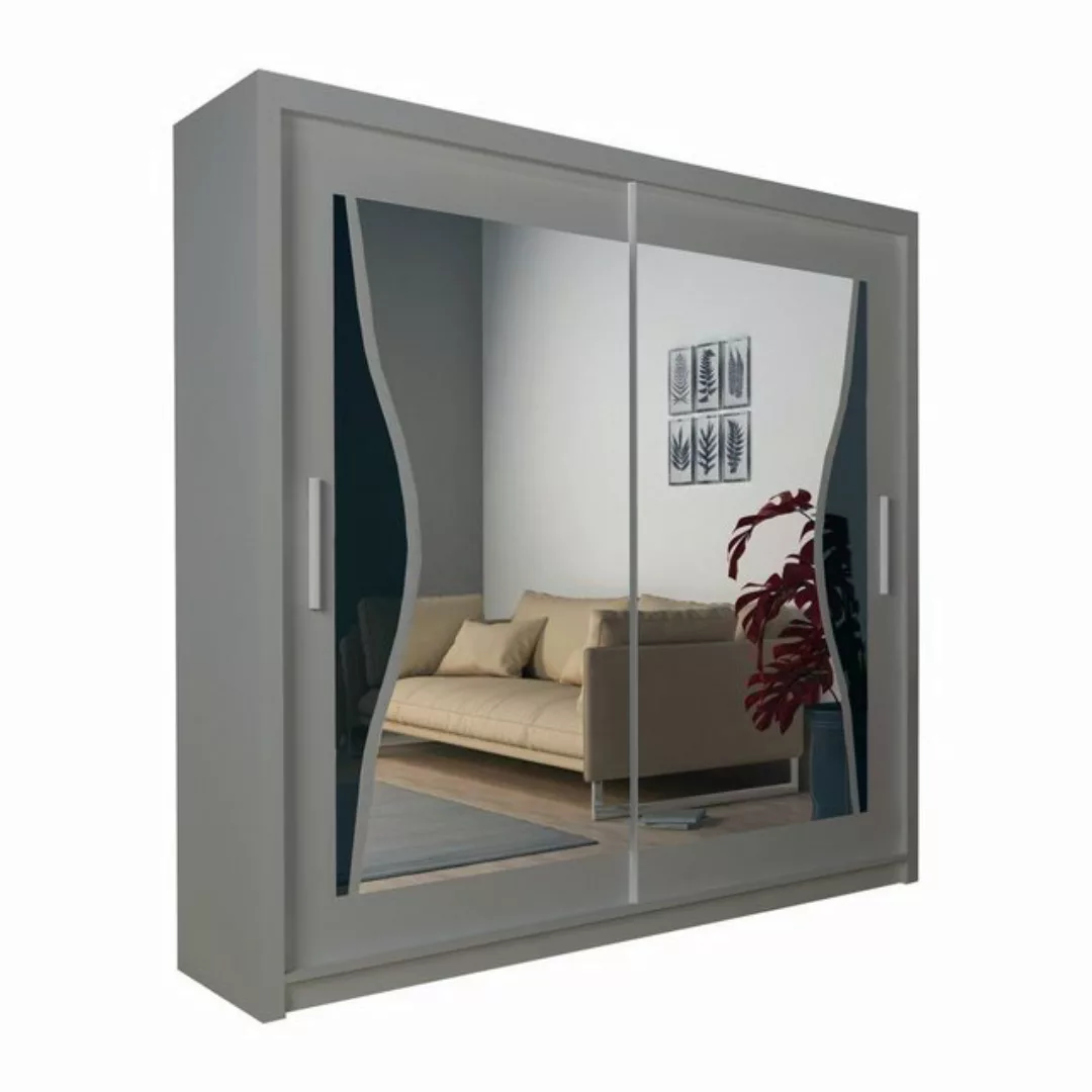 MOEBLO Kleiderschrank TUMIA (Gaderobe mit Spiegel Schwebetürenschrank 2-tür günstig online kaufen