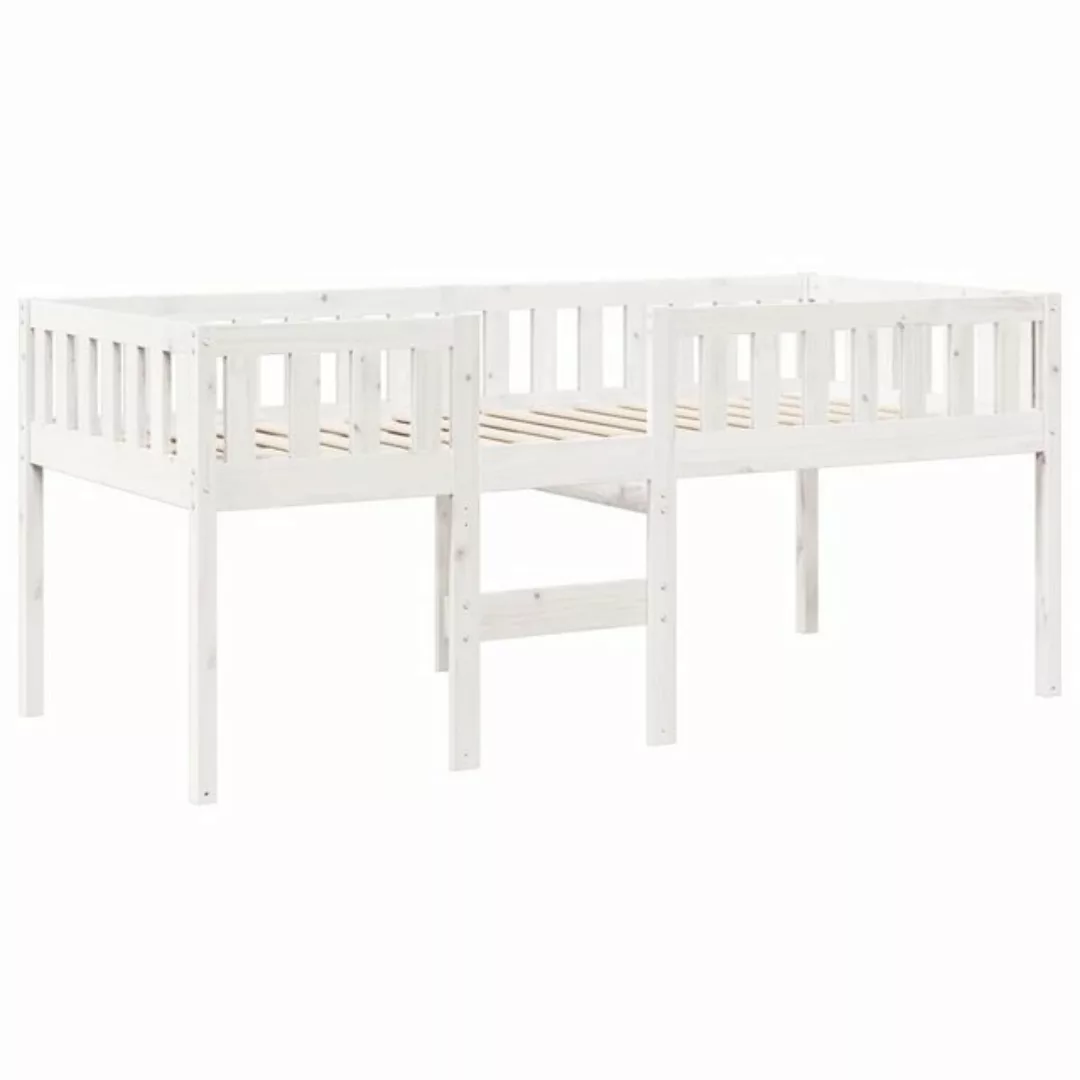 vidaXL Bett Kinderbett ohne Matratze Weiß 75x190 cm Massivholz Kiefer günstig online kaufen