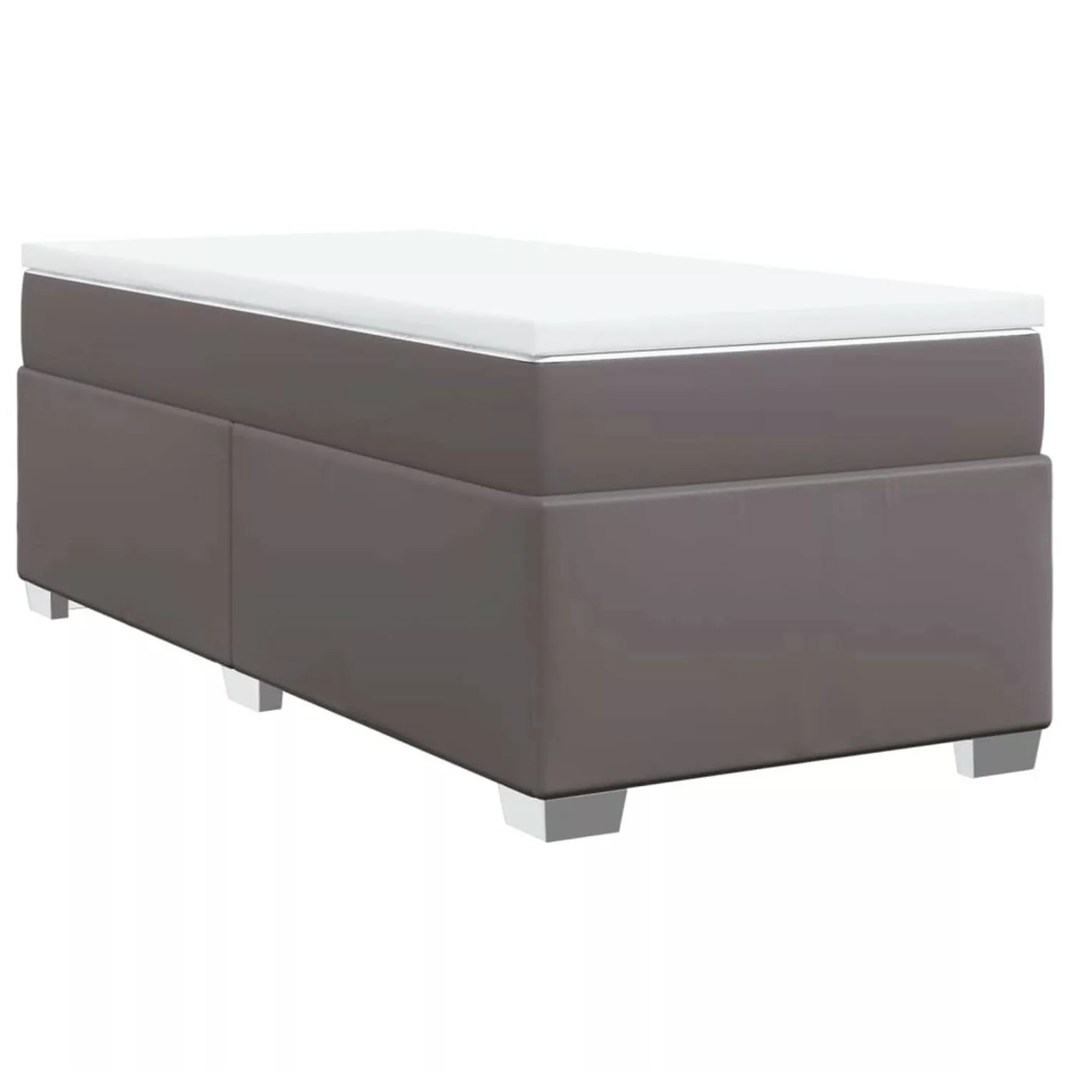 vidaXL Boxspringbett mit Matratze Grau 90x200 cm Kunstleder2101772 günstig online kaufen