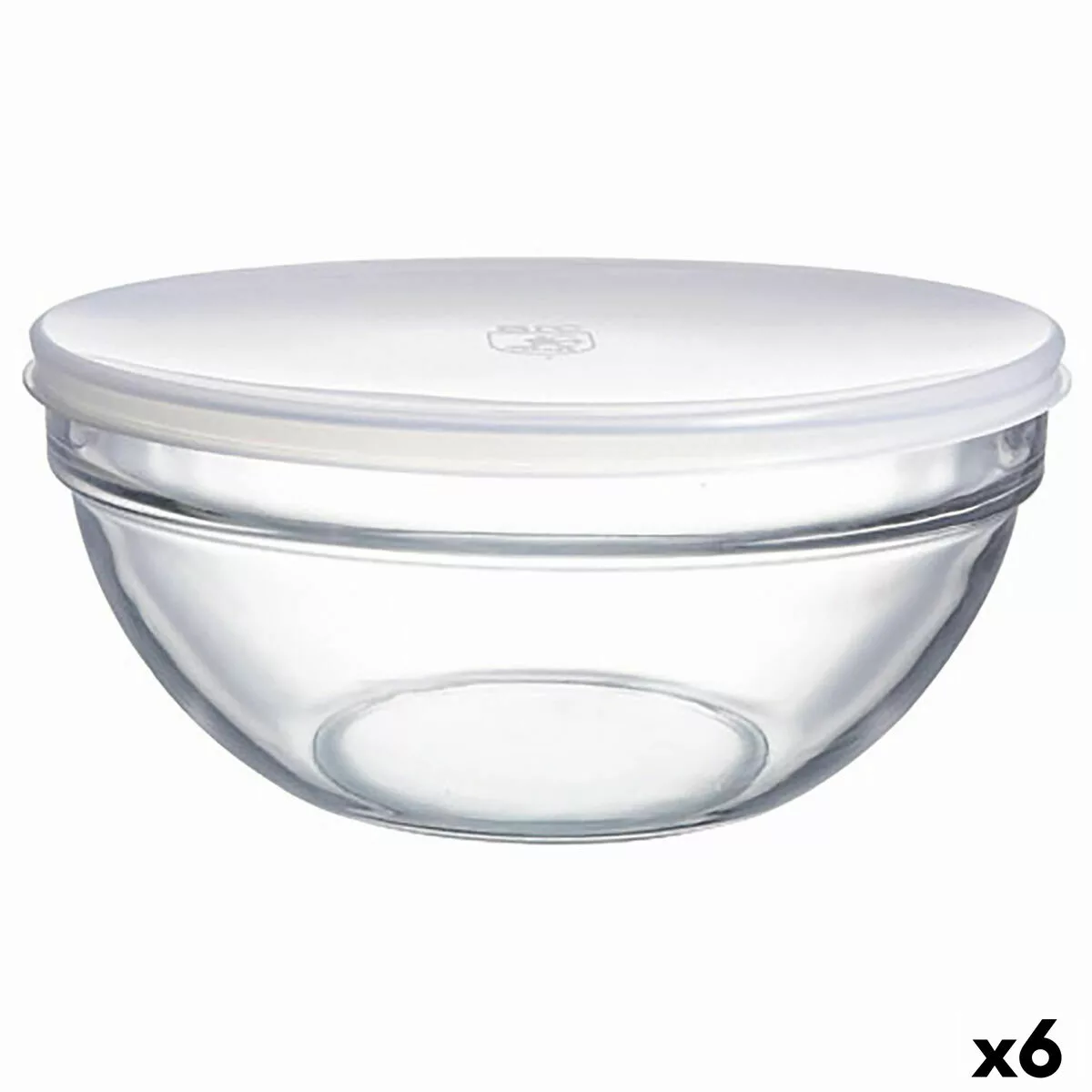 Salatschüssel Luminarc Mit Deckel Weiß Glas (23 Cm) (6 Stück) günstig online kaufen