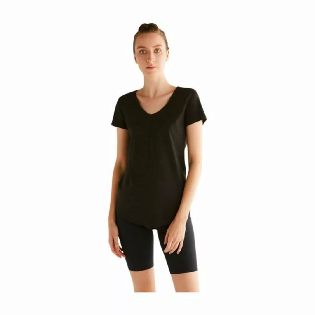 Leela COTTON T-Shirt Flammé V Neck Shirt günstig online kaufen
