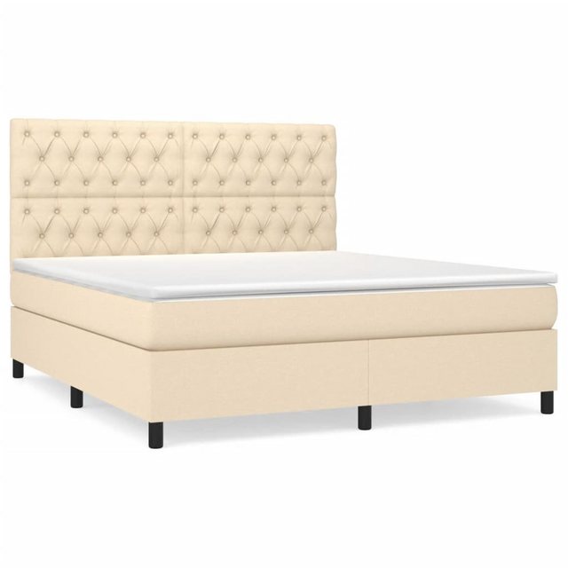 vidaXL Boxspringbett Boxspringbett mit Matratze Creme 160x200 cm Stoff Bett günstig online kaufen