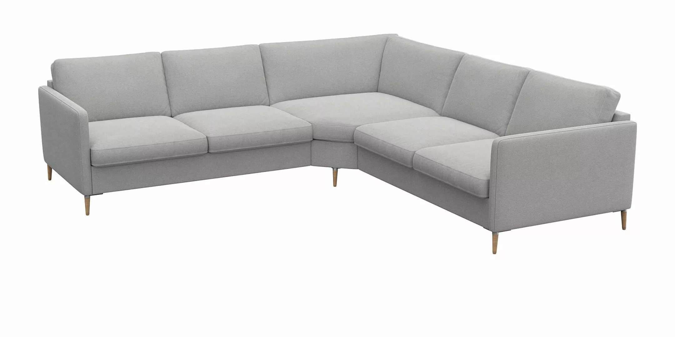 FLEXLUX Ecksofa »Fiore«, schmale Armlehnen, Kaltschaum, Füße Alu+ Eiche günstig online kaufen