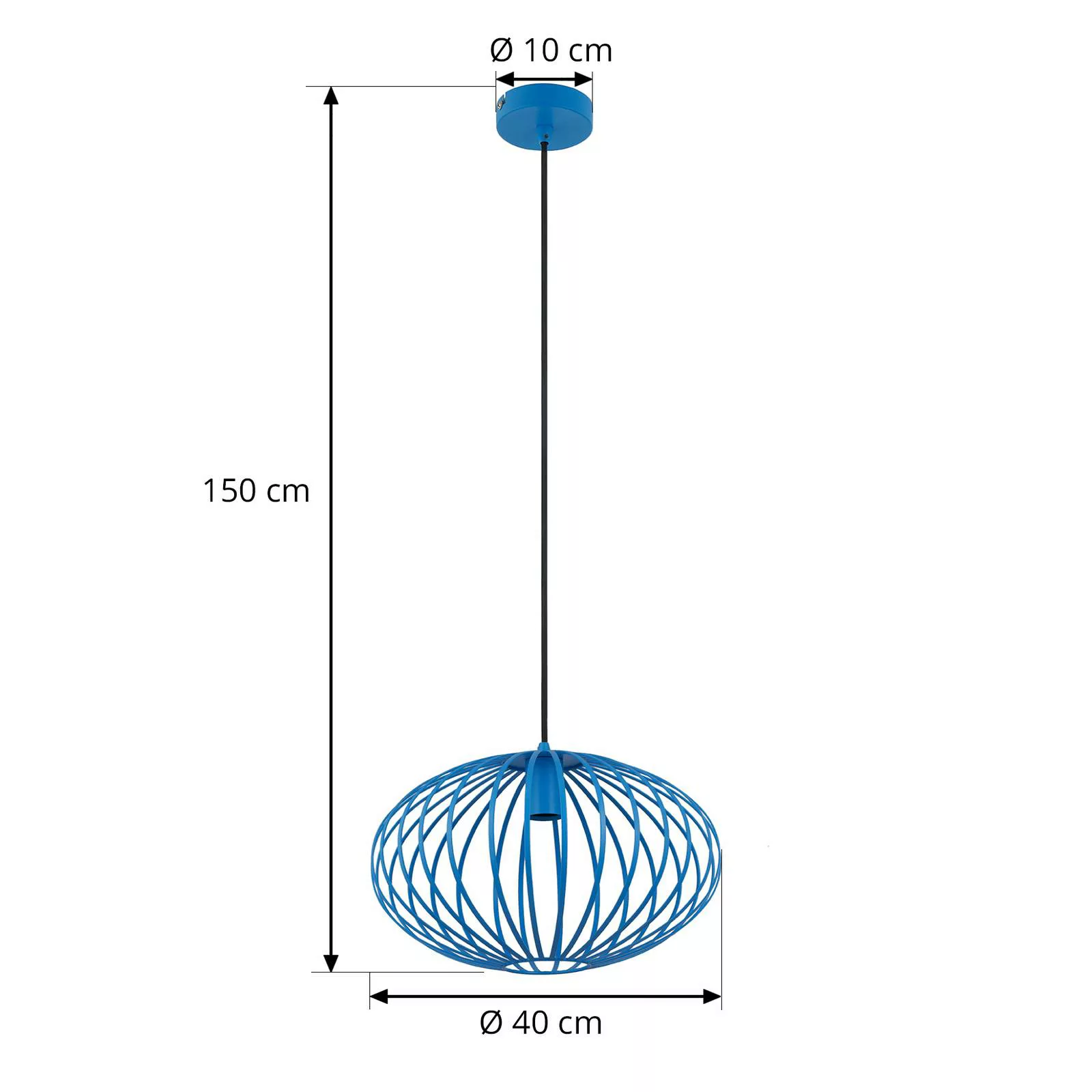 Lindby Maivi Hängeleuchte Metall Käfig blau 40 cm günstig online kaufen