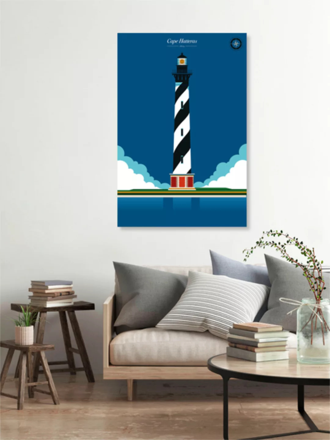 Poster / Leinwandbild - Leuchtturm Cape Hatteras günstig online kaufen