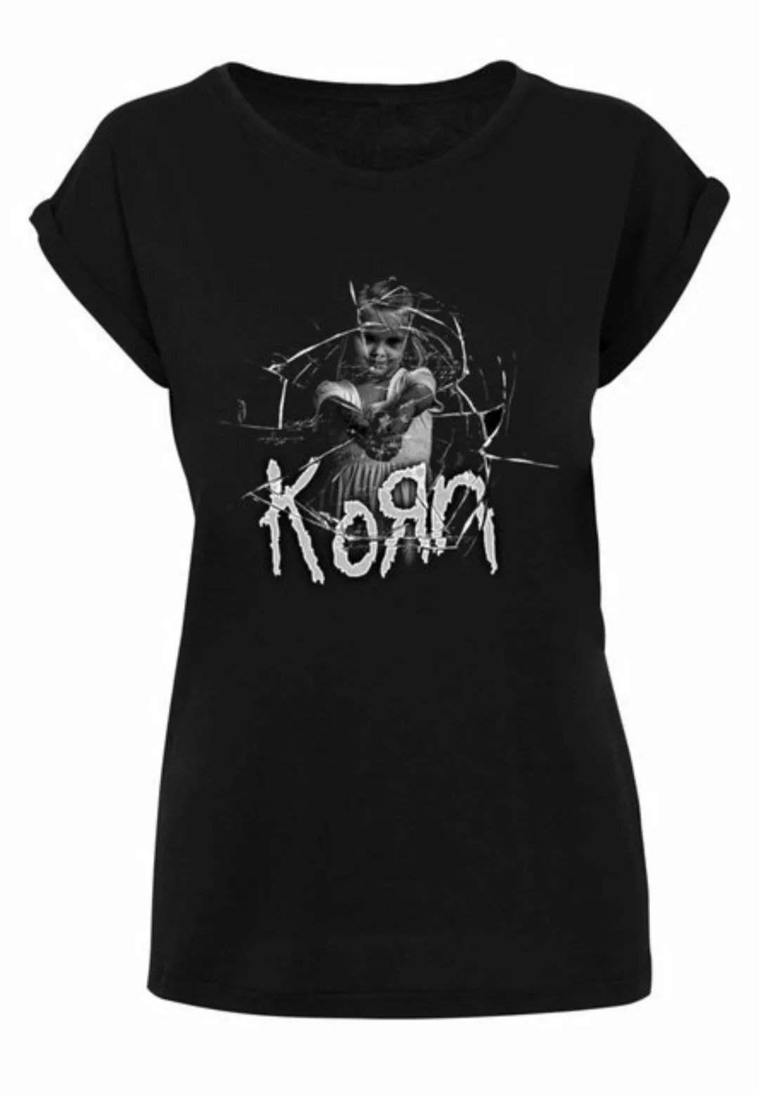 Merchcode T-Shirt Merchcode Damen Ladies Korn Cracked Glass T-Shirt (1-tlg) günstig online kaufen