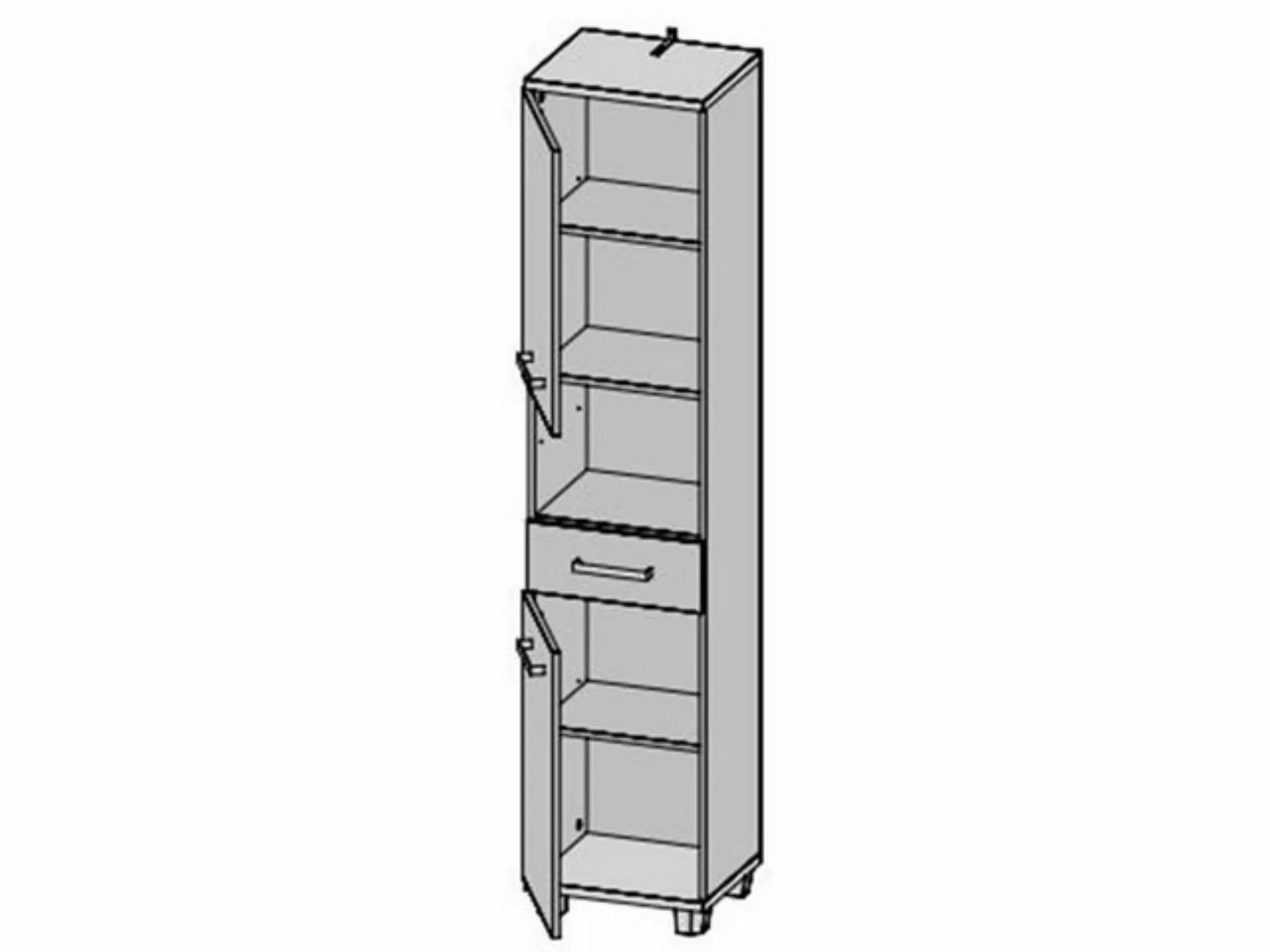 FORTE Hochschrank "Veris", Hochschrank, Türanschlag wählbar, Metallgriffe, günstig online kaufen