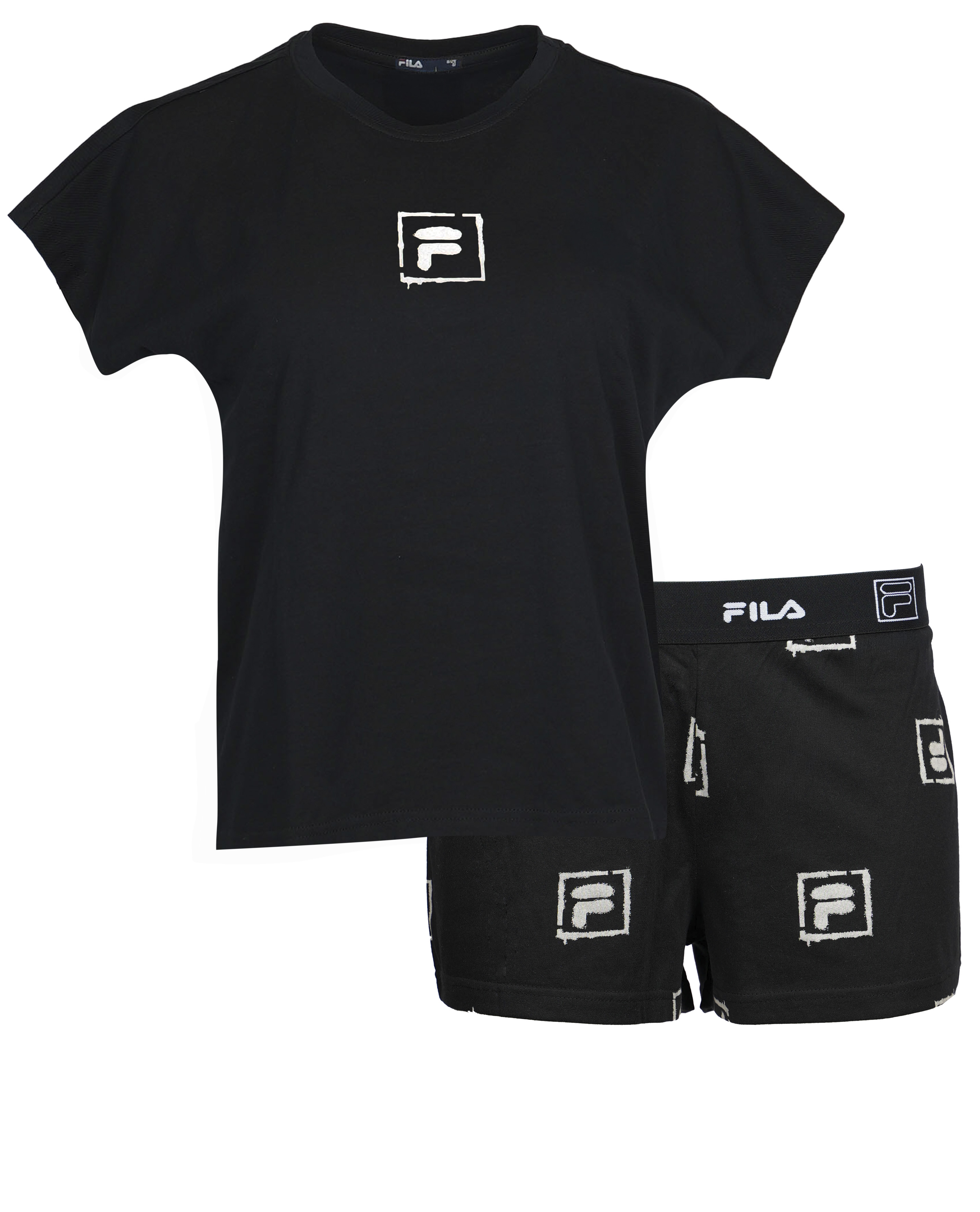 Fila Shorty "WOMAN JERSEY PYJAMAS", (2 tlg.), mit auffälligem Logodruck, Ru günstig online kaufen