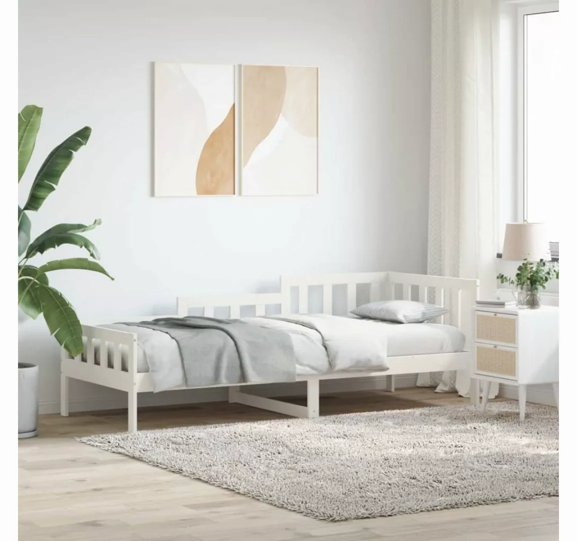 furnicato Bett Tagesbett Weiß 90x200 cm Massivholz Kiefer günstig online kaufen