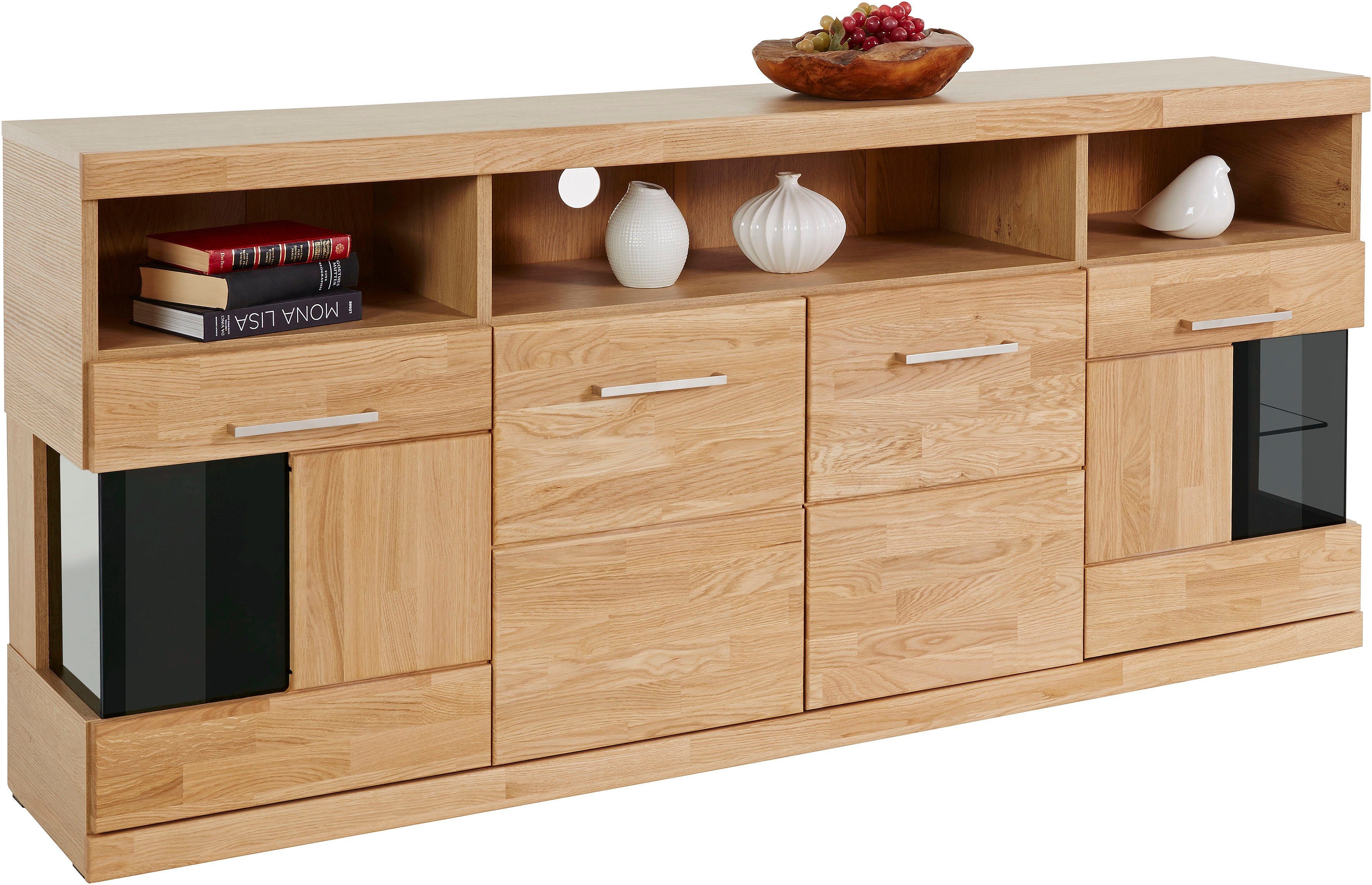 Home affaire Sideboard "Ribe,180cm breit, 9 Fächer", Holz massiv, Holzwerks günstig online kaufen
