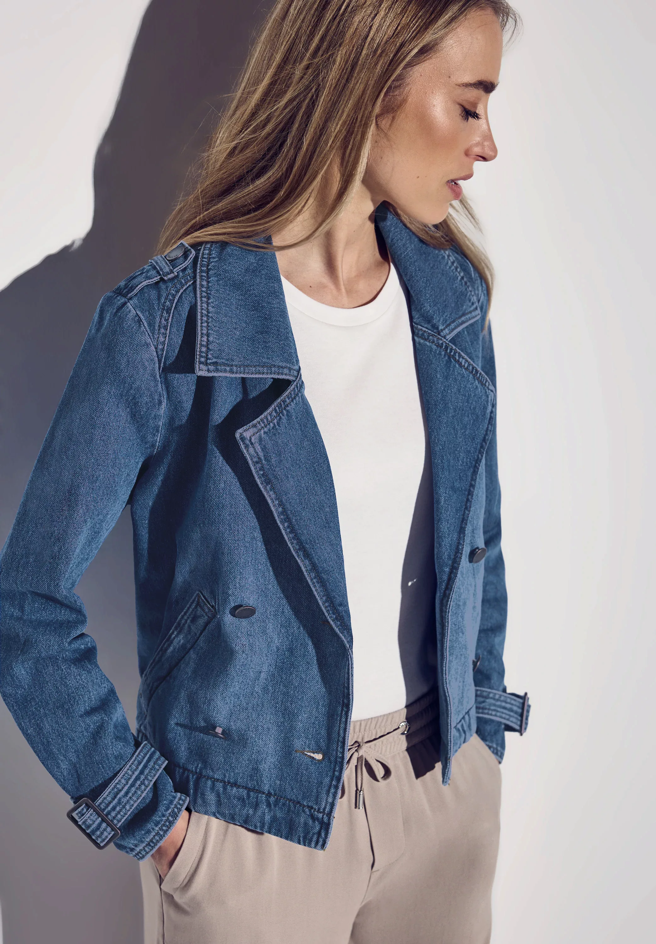 STREET ONE Jeansblazer, im Trenchcoat Look günstig online kaufen