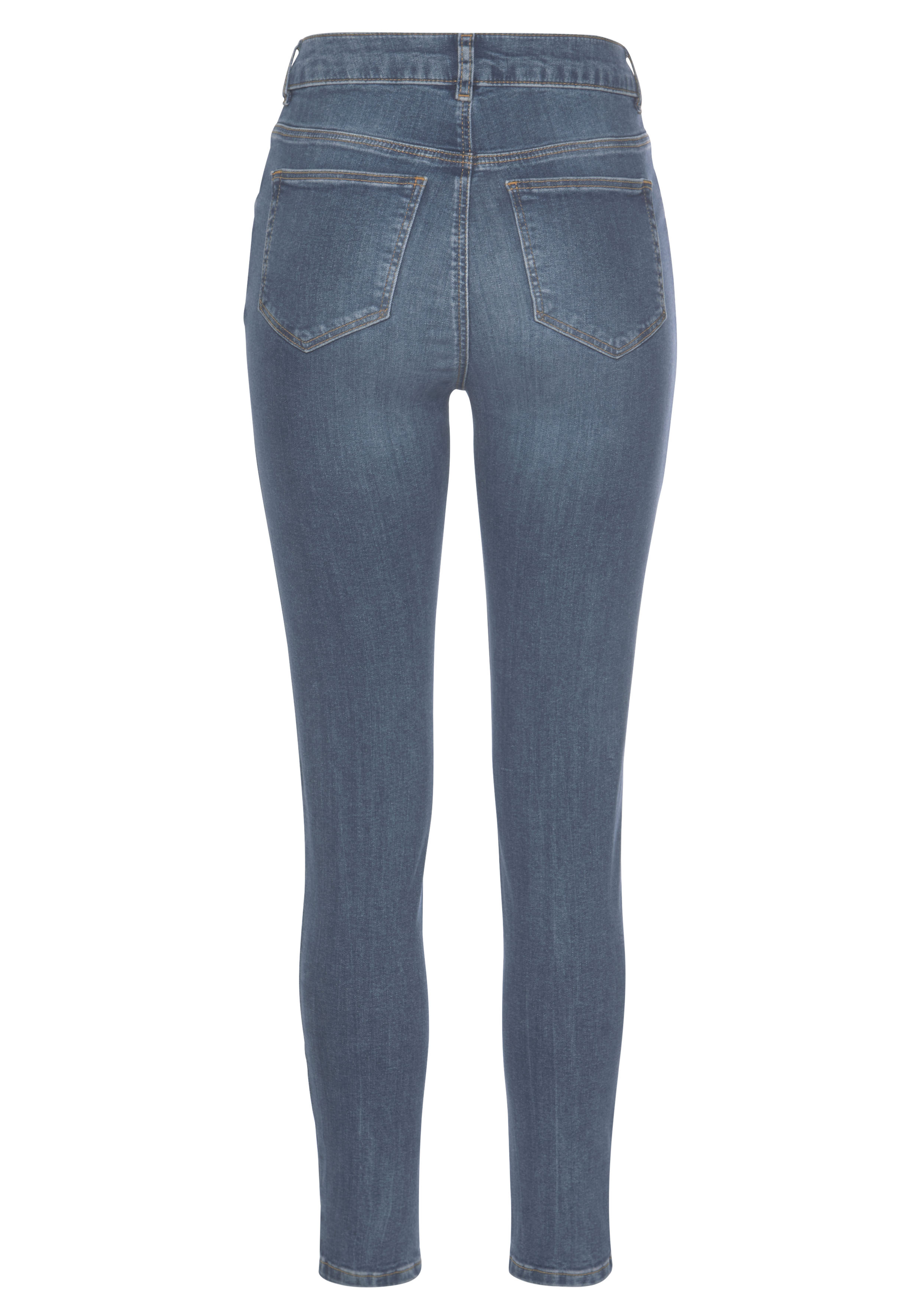 LASCANA High-waist-Jeans mit sichtbarer Knopfleiste und Stretch-Anteil günstig online kaufen