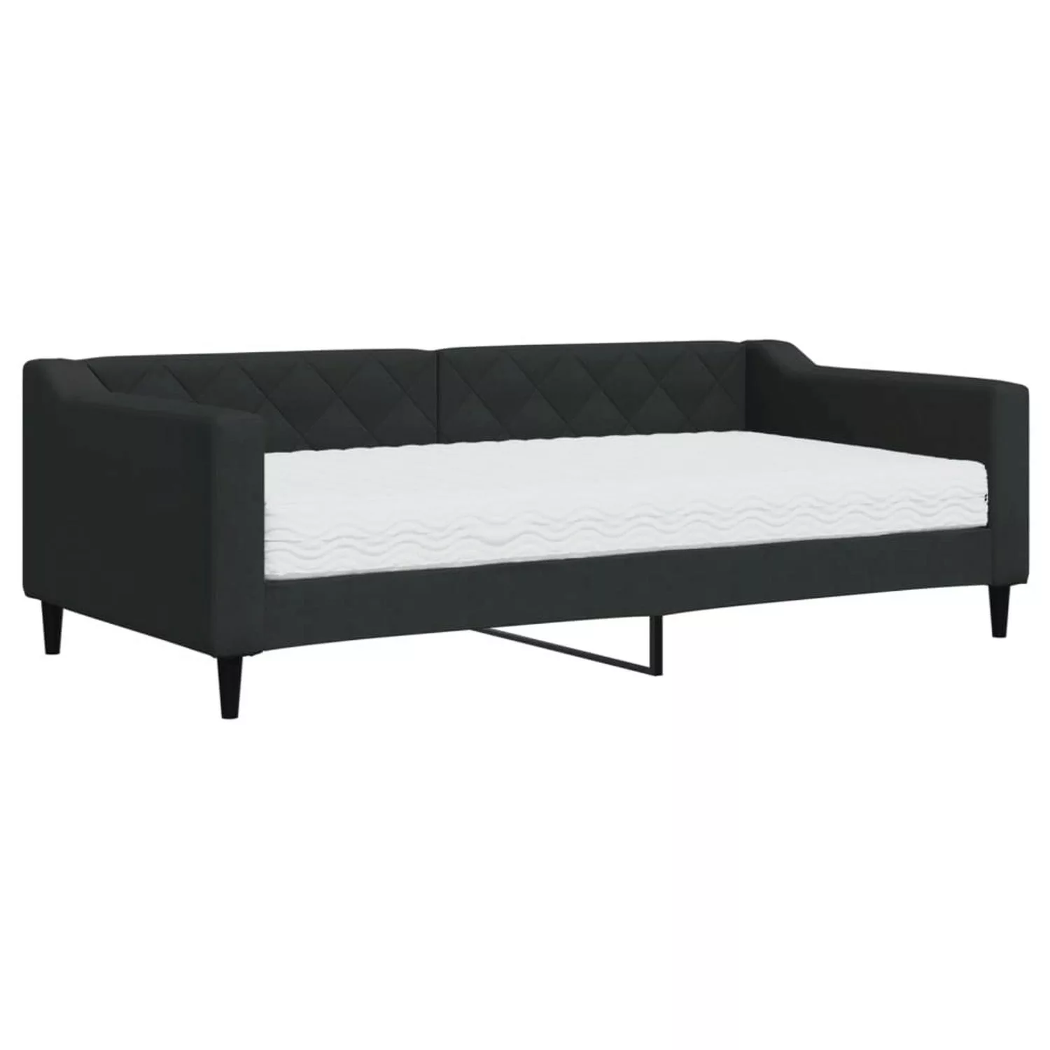 vidaXL Gästebett Gästebett Tagesbett mit Matratze Schwarz 90x190 cm Stoff B günstig online kaufen