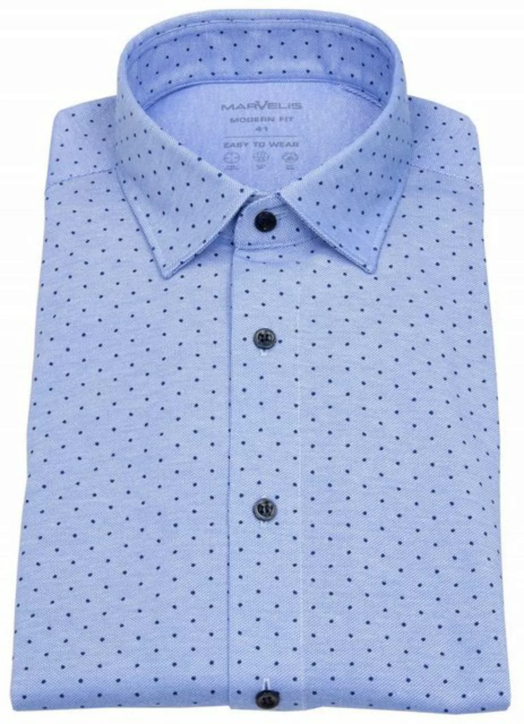 MARVELIS Langarmhemd Modern Fit leicht tailliert Kentkragen günstig online kaufen
