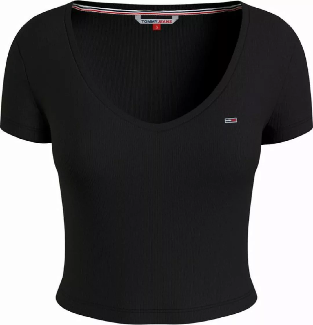 Tommy Jeans T-Shirt TJW BBY CRP ESSENTIAL RIB V SS in Rippoptik günstig online kaufen