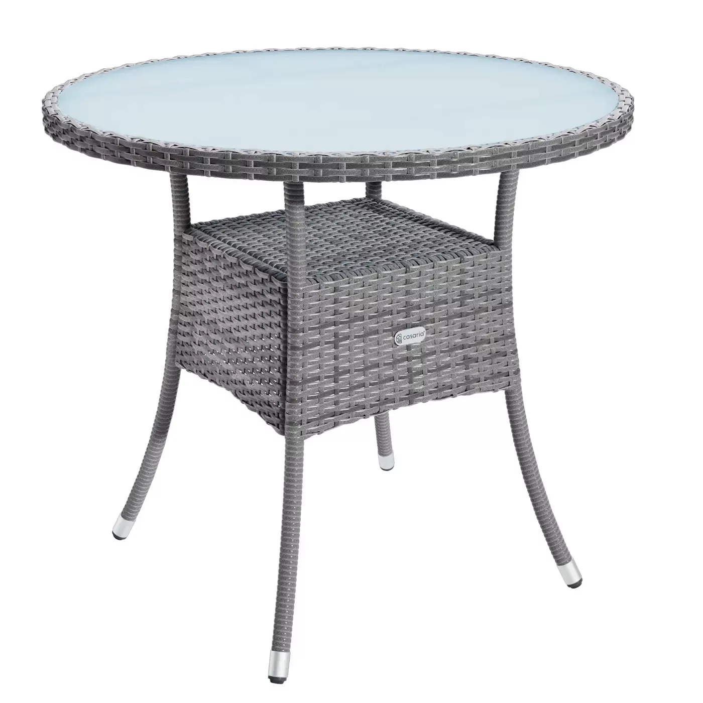 Polyrattan Tisch Grau Ø80cm günstig online kaufen