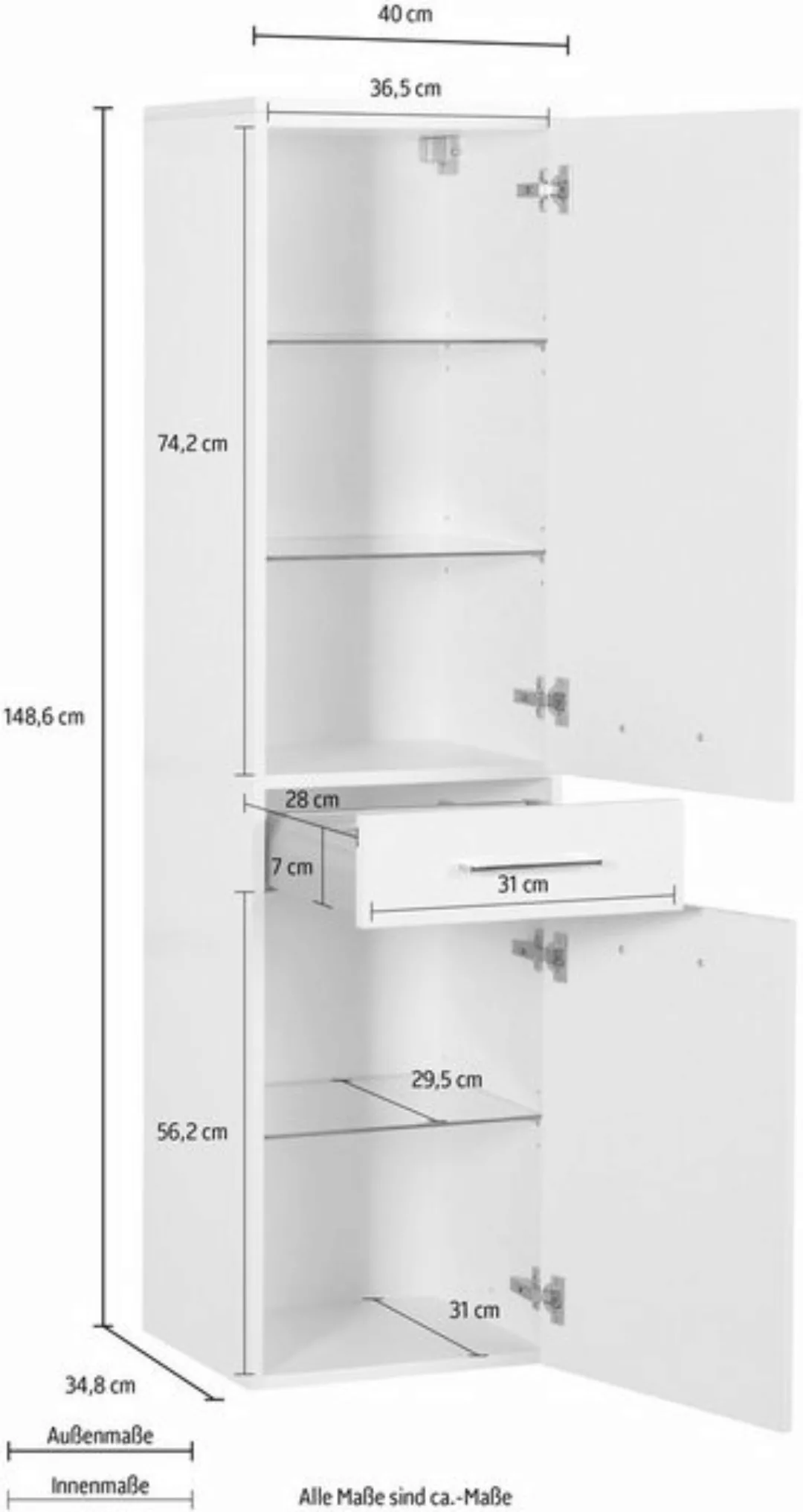 MARLIN Midischrank "3400 Basic", Breite 40 cm günstig online kaufen